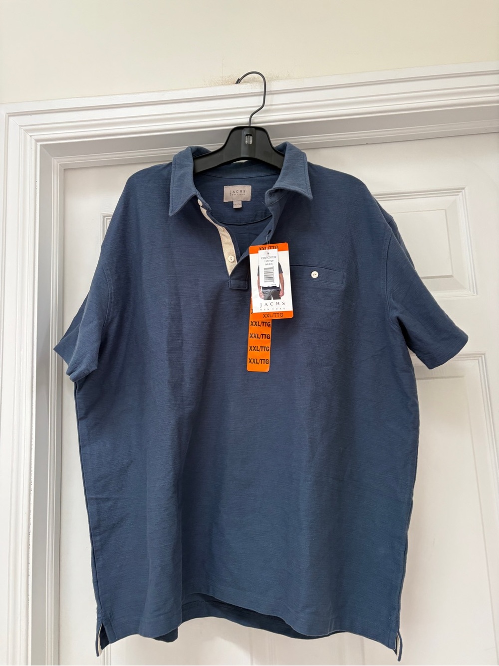 Sachs Men’s Slate Blue Polo with Contrast Placket